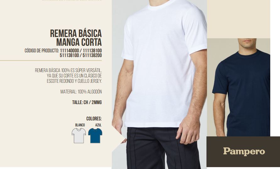 REMERA CLÁSICA CUELLO REDONDO PAMPERO