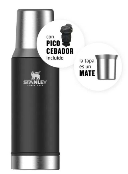 TERMO STANLEY CLASICO 950 ml C/ MANIJA Y TAPON CEBADOR