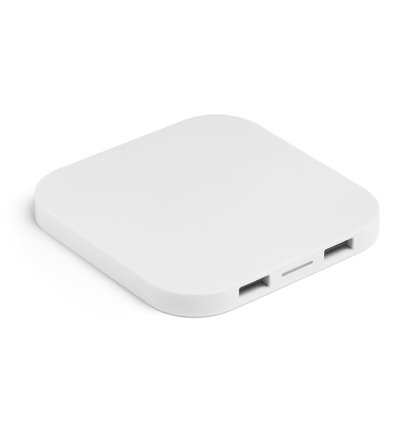 CARGADOR Y PUERTO USB CAROLINE, CUERPO ABS, BLANCO