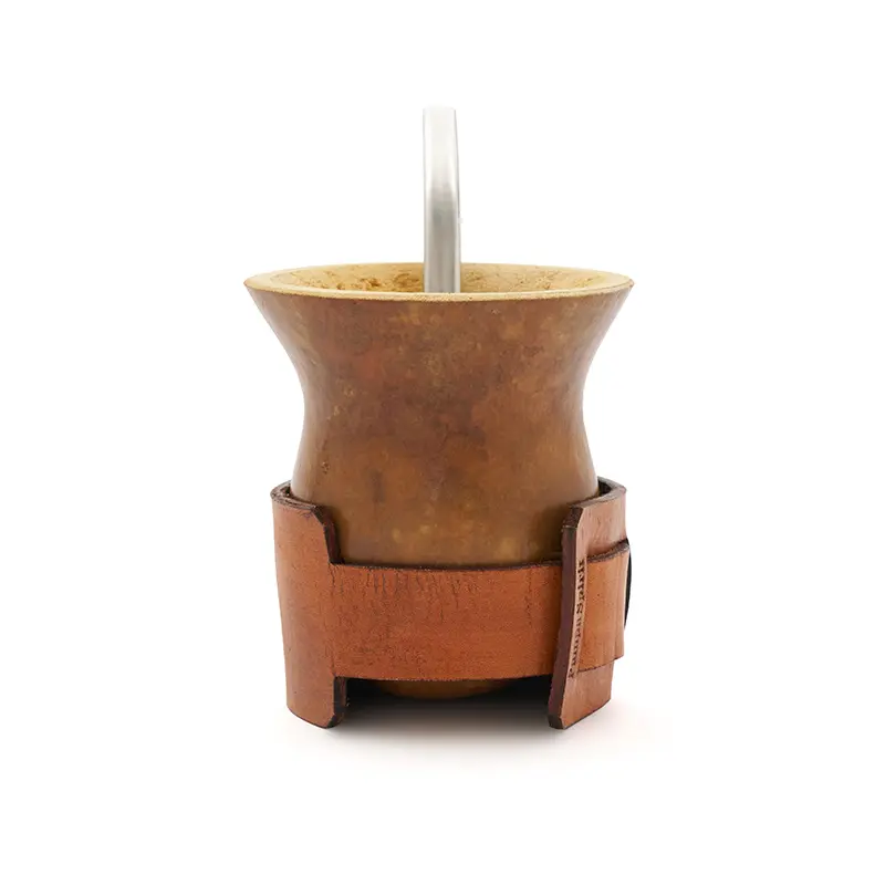 Mate Alazan ( calabaza + cinturon de cuero)