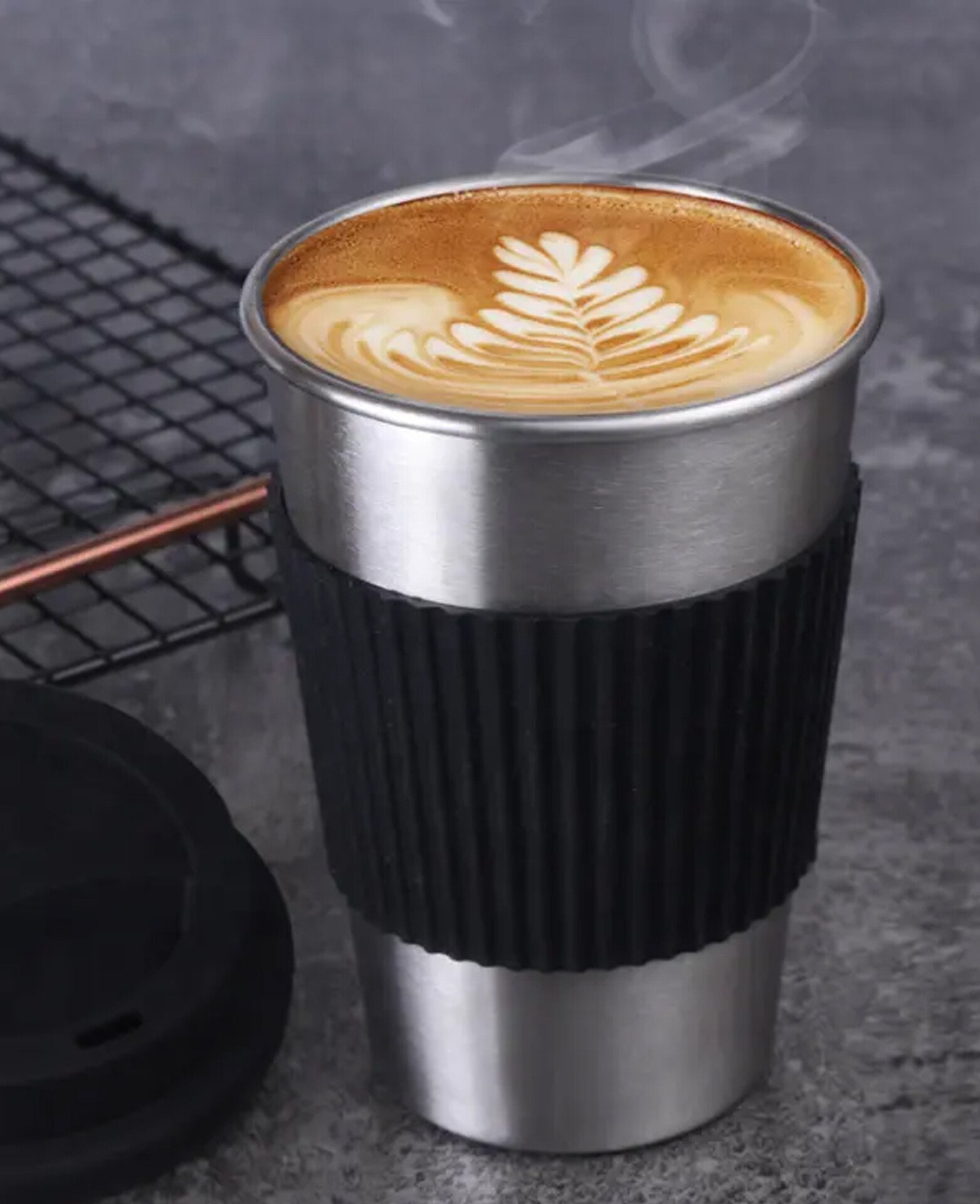 VASO ACERO CON TAPA SILICONA DUGLAS